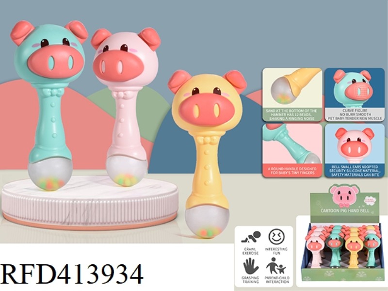 PIG HEAD STICK (GREEN/YELLOW/PINK) 12PCS