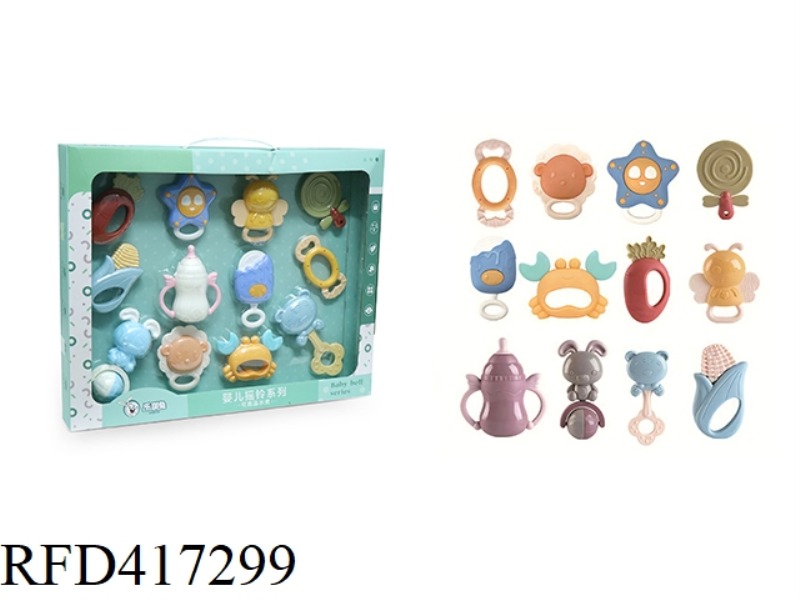 12-PIECE SET OF FULL TEETHER BOILED RATTLE