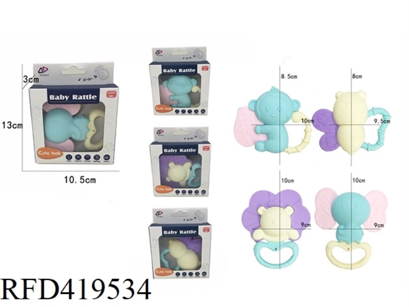 BABY RATTLE TEETHER (MACARON)