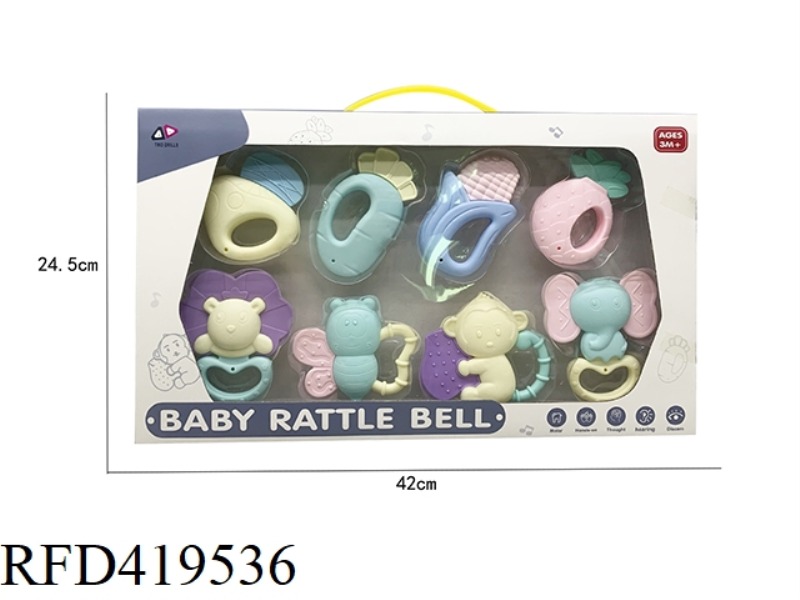BABY RATTLE TEETHER (MACARON)
