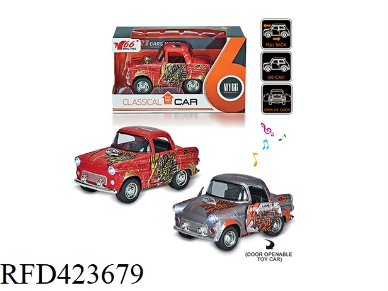 1: 38Q VERSION OF CHEVROLET ALLOY PULL BACK 2 DOOR GRAFFITI CLASSIC CAR