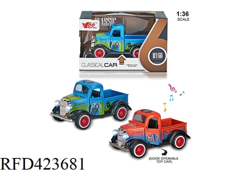 1:36 Q EDITION FORD GRAFFITI PICKUP 2 DOOR PULL BACK ALLOY CAR