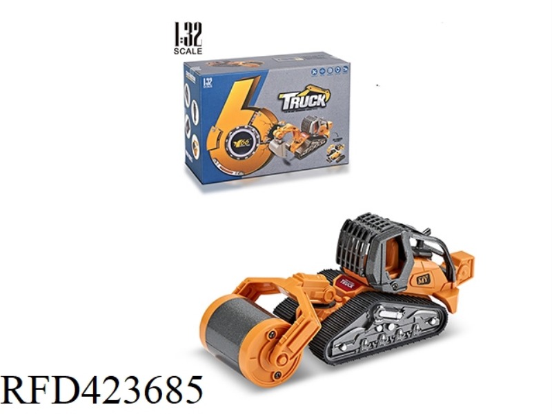 1:32 ALLOY ROAD ROLLER DISASSEMBLY AND ASSEMBLY ENGINEERING VEHICLE WITH LIGHT AND MUSIC
