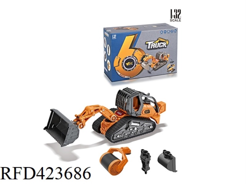 1:32 ALLOY DISASSEMBLY AND ASSEMBLY ENGINEERING VEHICLE WITH LIGHT AND MUSIC (4 ACCESSORY SETS)