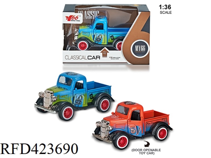 1:36 Q EDITION FORD GRAFFITI PICKUP 2 DOOR PULL BACK ALLOY CAR