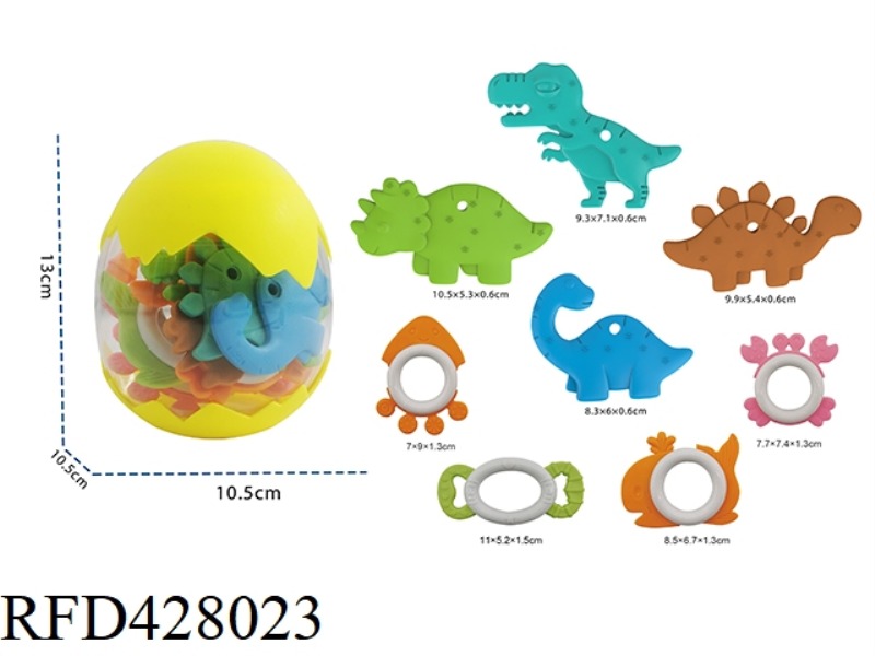 INFANT EGG PACK DINOSAUR MARINE ANIMAL SOFT 8-PIECE SET