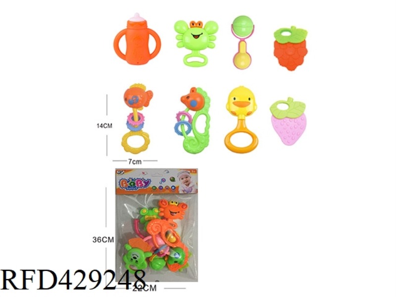 BABY TEETHER RATTLE SERIES 8PCS