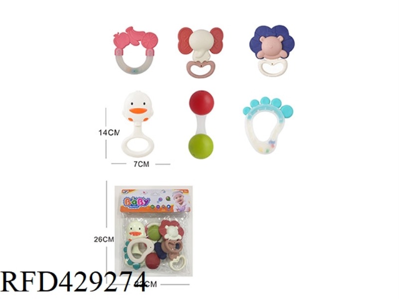 BABY TEETHER RATTLE SERIES 6PCS