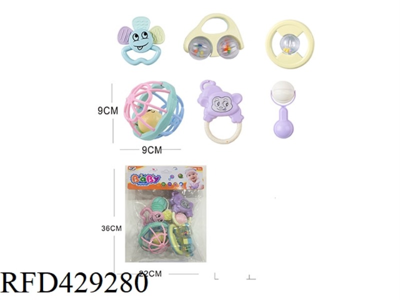 BABY TEETHER RATTLE SERIES 6PCS