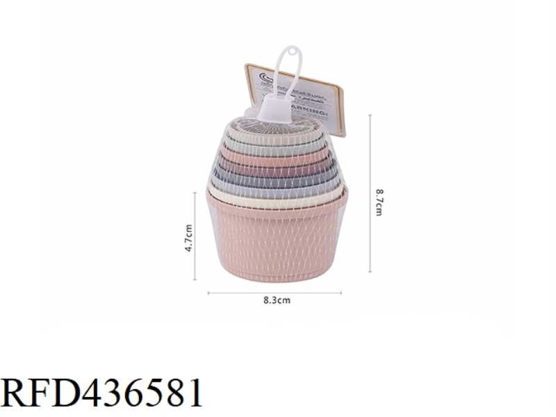 MEDIUM WHEAT ROUND STACKED CUP