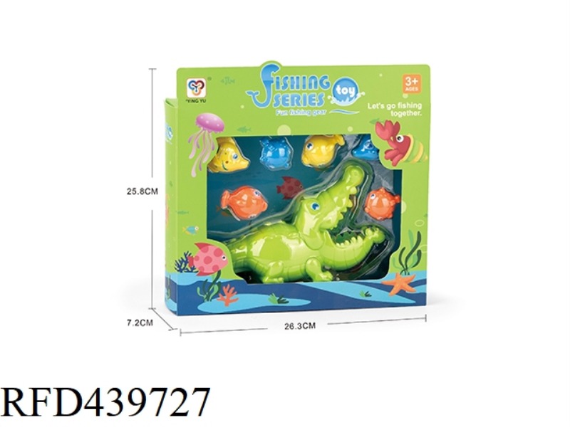 CROCODILE EATING FISH AND PLAYING IN WATER SUIT