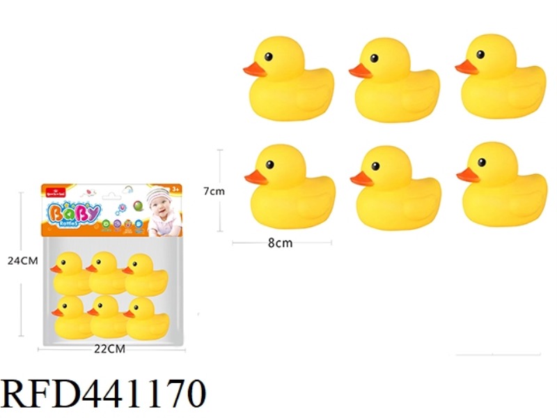 ENAMEL BATH TOY 6 BABY YELLOW DUCKS
