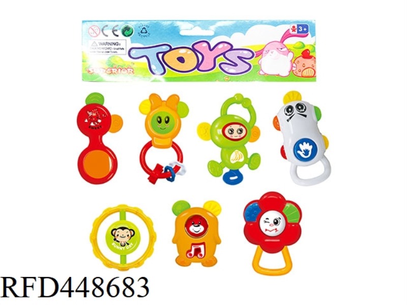 BABY TEETHER RATTLE (PACK OF 7)