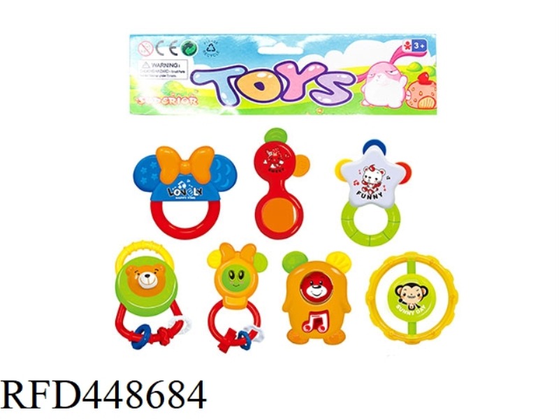 BABY TEETHER RATTLE (PACK OF 7)