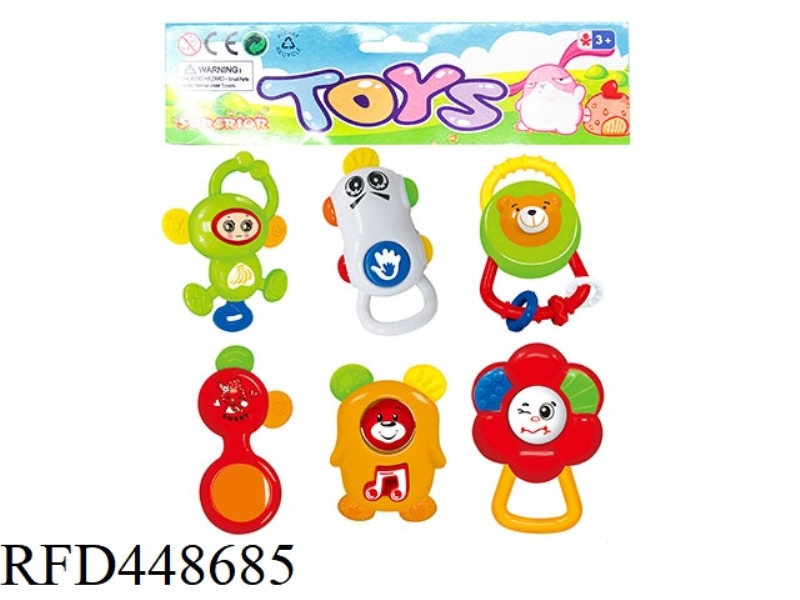 BABY TEETHER RATTLE (PACK OF 6)