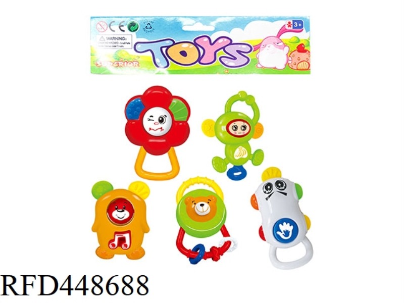 BABY TEETHER RATTLE (PACK OF 5)