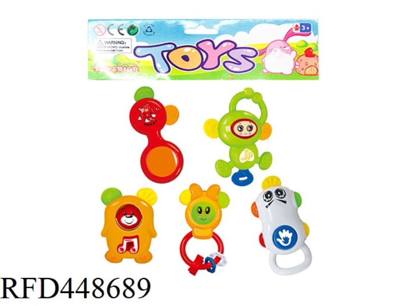 BABY TEETHER RATTLE (PACK OF 5)