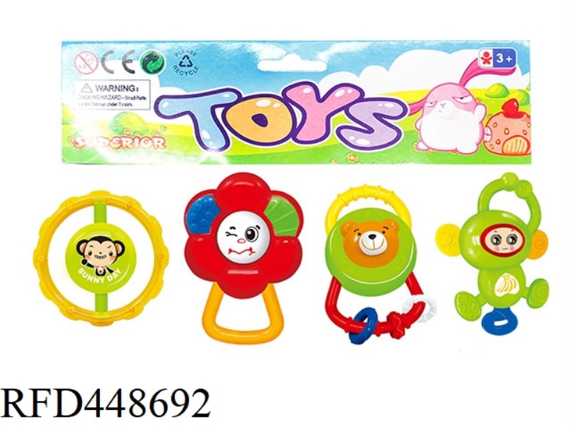 BABY TEETHER RATTLE (PACK OF 4)