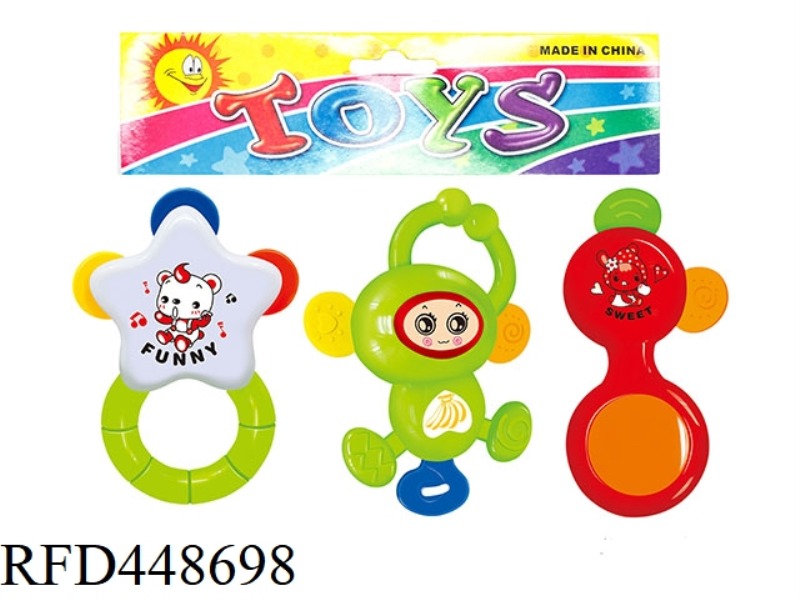 BABY TEETHER RATTLE (3 PIECES)