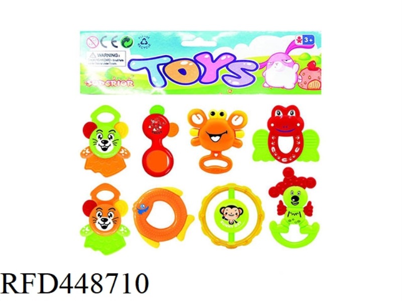 BABY TEETHER RATTLE (PACK OF 8)