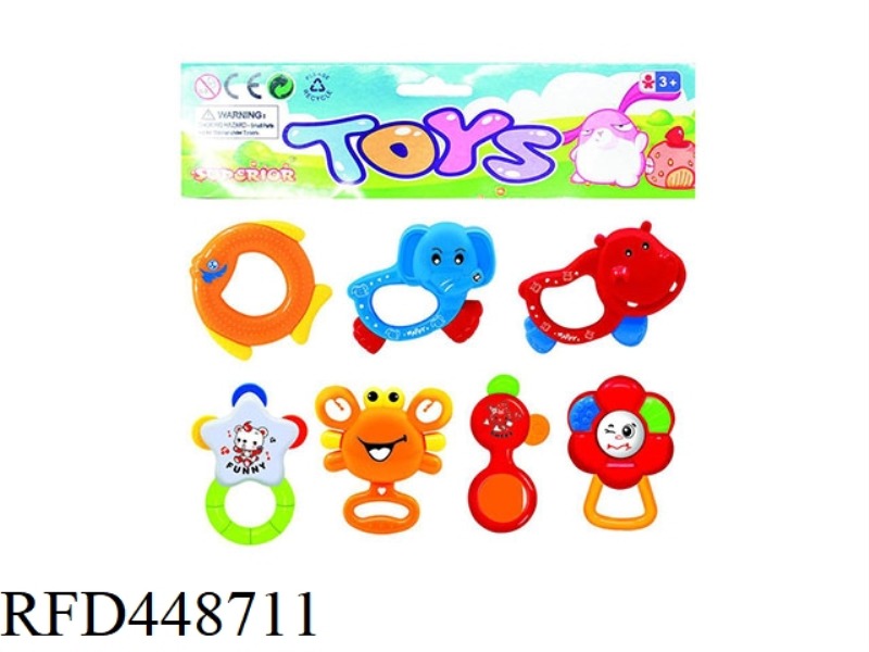BABY TEETHER RATTLE (PACK OF 7)