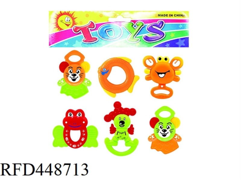 BABY TEETHER RATTLE (PACK OF 6)