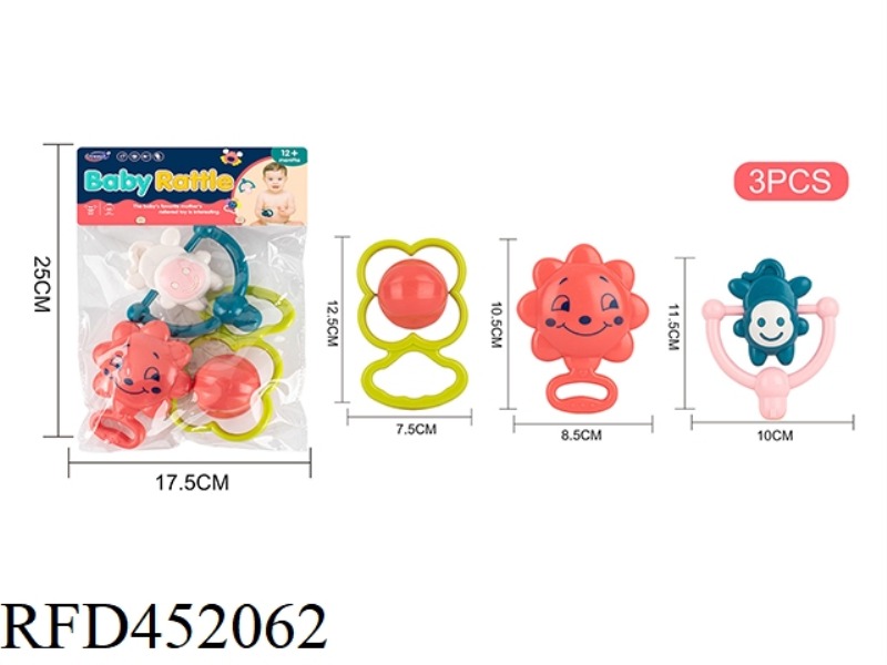 3 PACK BABY RATTLES