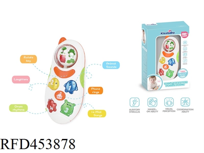 ROTATING BALL MOBILE STORY MACHINE (5 FUNCTIONS: ROTATING BALL, ANIMAL SOUND EFFECT, BABY LAUGHTER,