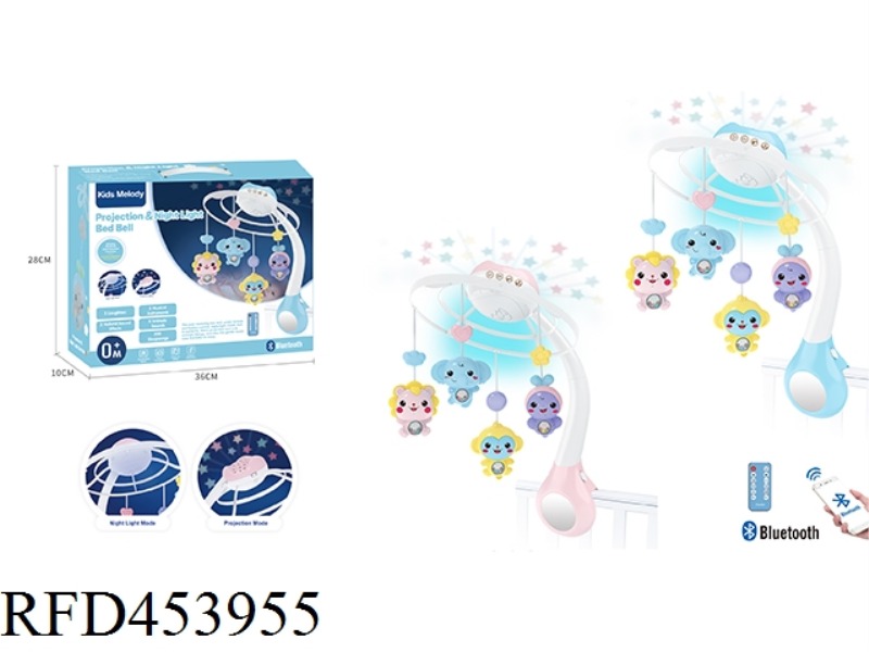 BLUETOOTH PROJECTION NIGHT LIGHT CRIB BELL 516 CONTENTS (MACARONE PINK, MACARONE PINK BLUE) - BATTER