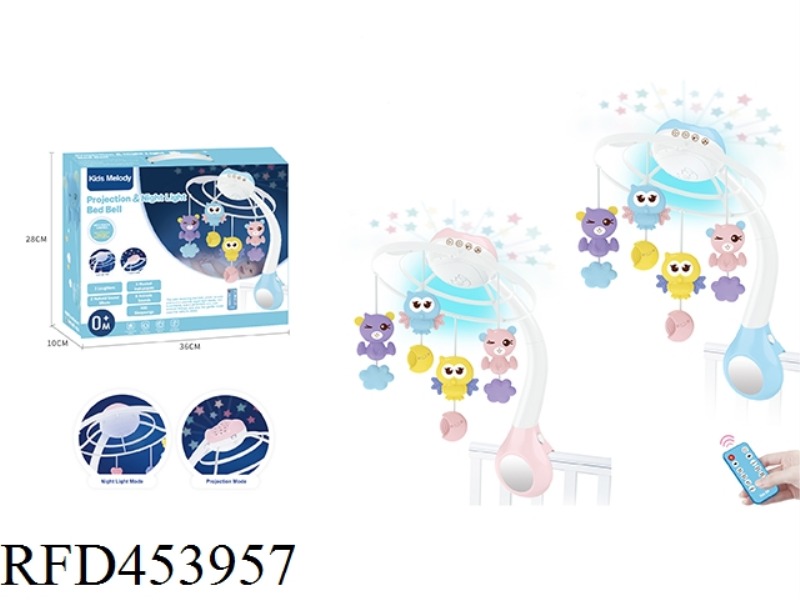 PROJECTION NIGHT LIGHT CRIB BELL 516 CONTENTS (MACARONE PINK, MACARONE PINK BLUE) - BATTERY VERSION