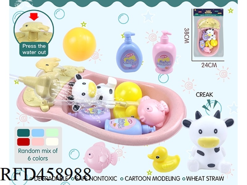 FOUNTAIN WITH BATH ACCESSORIES + SLUSH ANIMAL