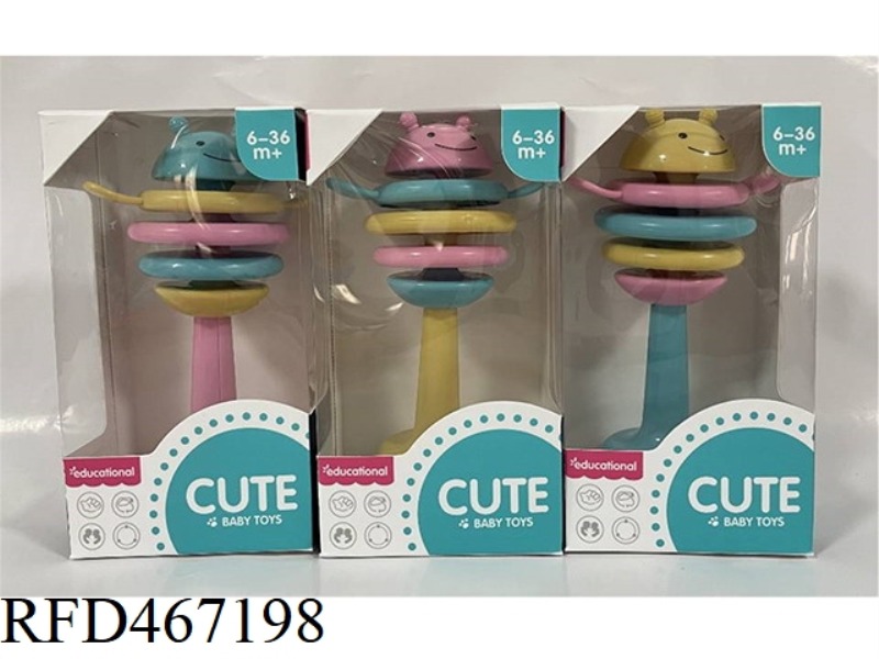 LITTLE BEE RATTLE, 3 COLORS MIXED