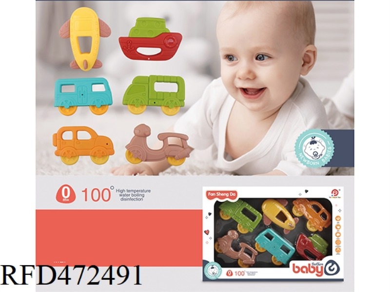 SOFT RUBBER RATTLE (MOTORCYCLE, SHIP, AIRPLANE, JEEP, BUS, TRUCK)