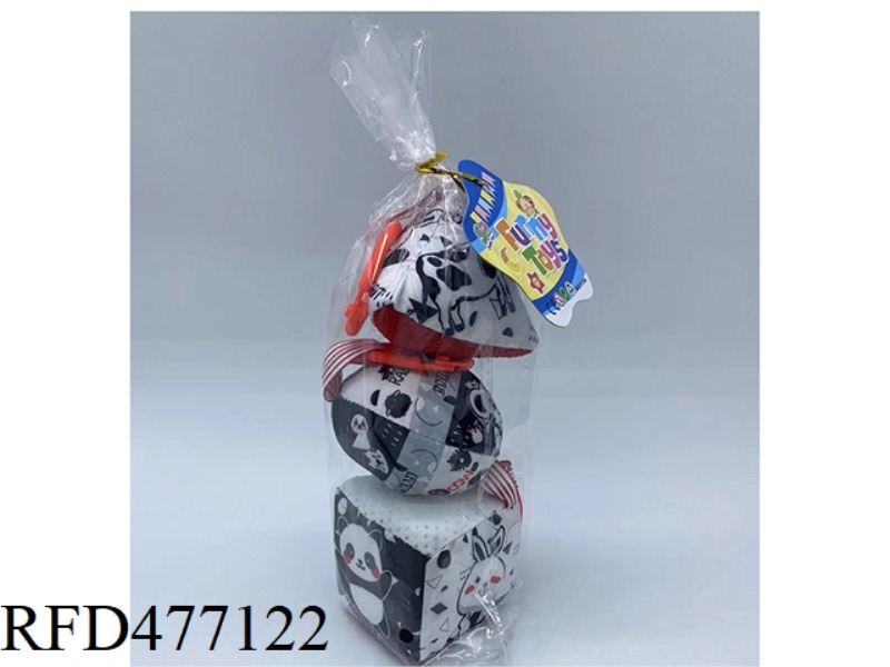 3-INCH COTTON-FILLED SENSORY EARLY EDUCATION PACKAGE WITH SOUND, THREE-IN-ONE GIFT SET