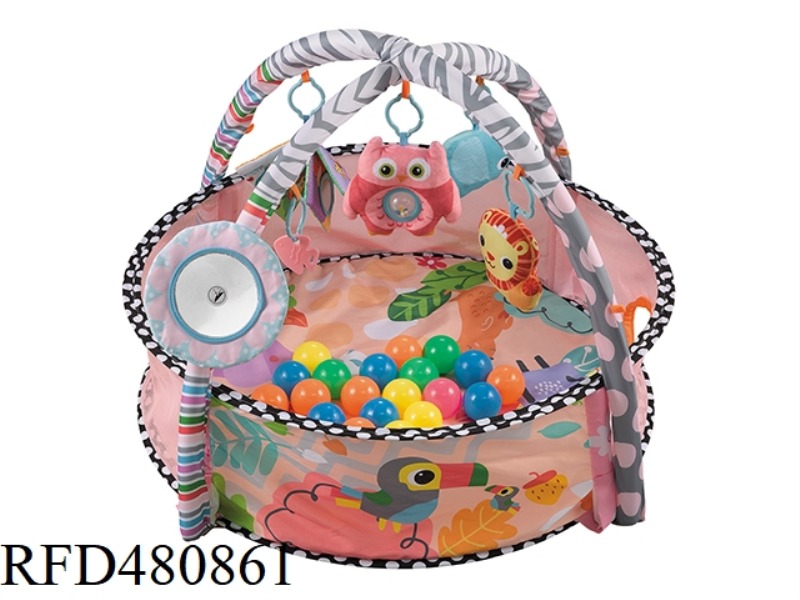 PINK ROUND FENCE PLAY MAT + 30 OCEAN BALLS