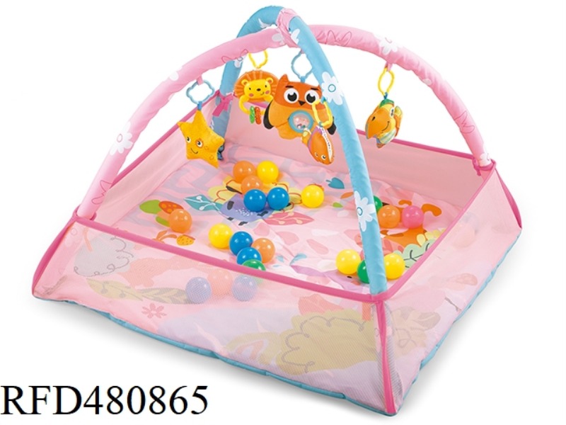 PINK 4-SIDED NET GAME MAT + 30 OCEAN BALLS 2IN1