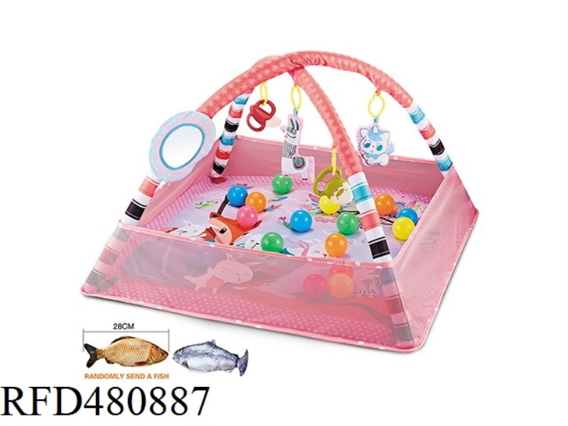 4 SQUARE PURSE SEINE RED 2 IN 1 20 OCEAN BALLS 1 28CM SIMULATION FISH