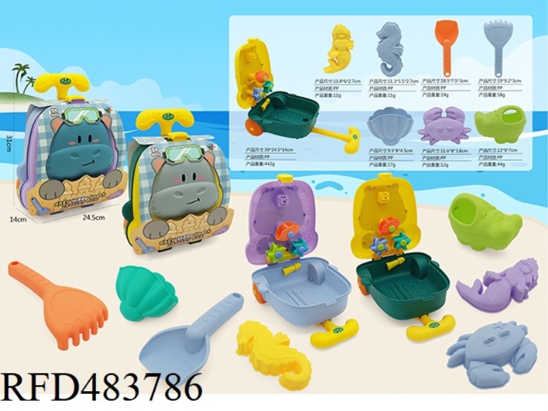 HIPPO BEACH TROLLEY CASE SET OF 8