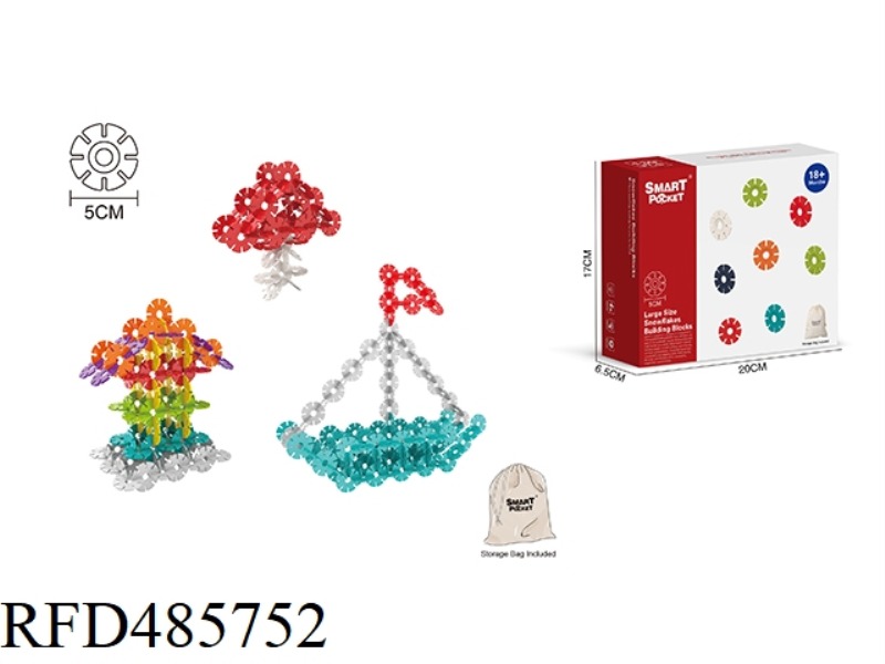 5CM LARGE SIZE MOSAIC SNOWFLAKES 139PCS