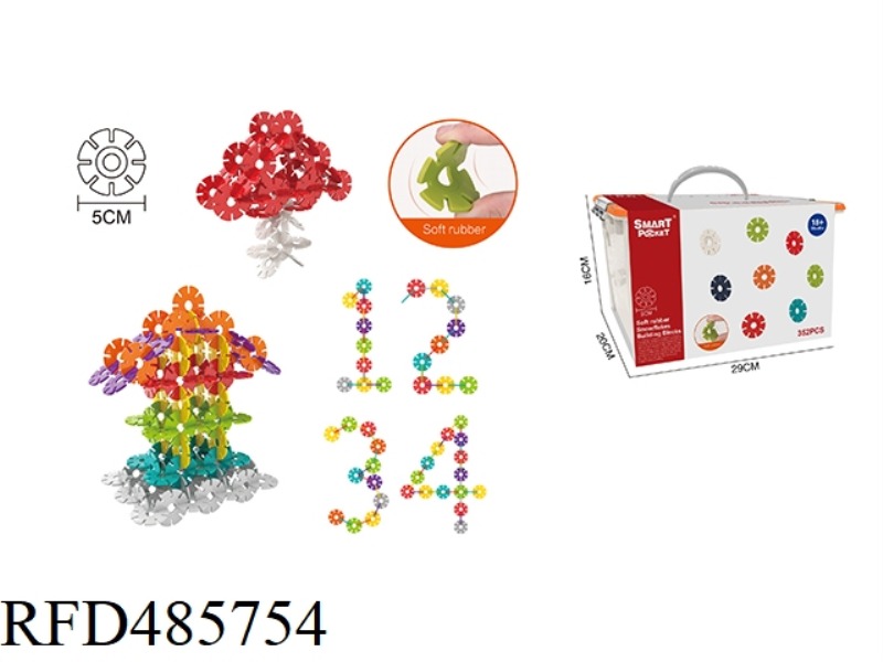CM LARGE SIZE SOFT RUBBER MOSAIC SNOWFLAKE 352PCS