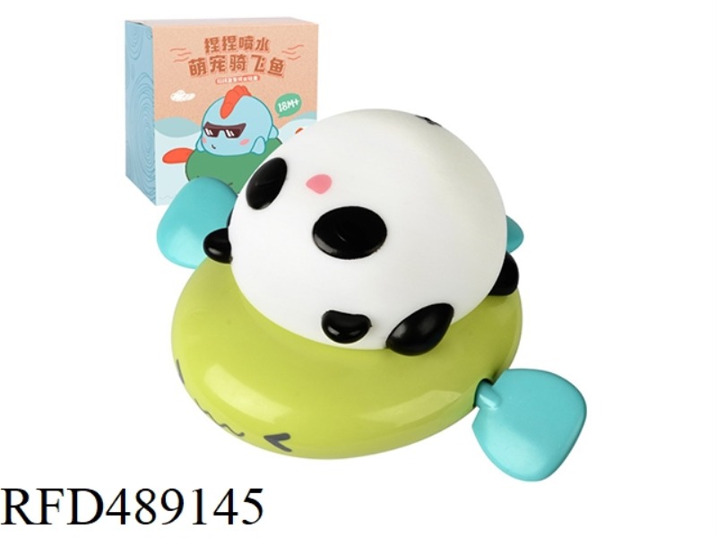 A PANDA RIDES A FLYING FISH