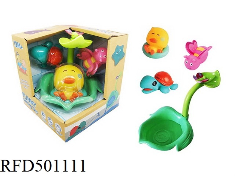 OCEAN BATH LEAVES POND RUBBER DUCK COMBINATION