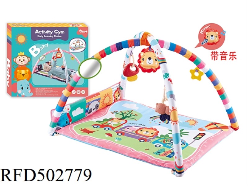 BABY EARLY EDUCATION PUZZLE MAT FITNESS BLANKET FITNESS RACK WITH MUSIC