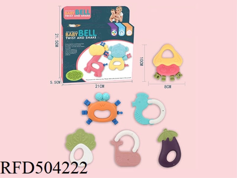 FRESH COLOR RATTLE 6-PIECE SET (BOILED)