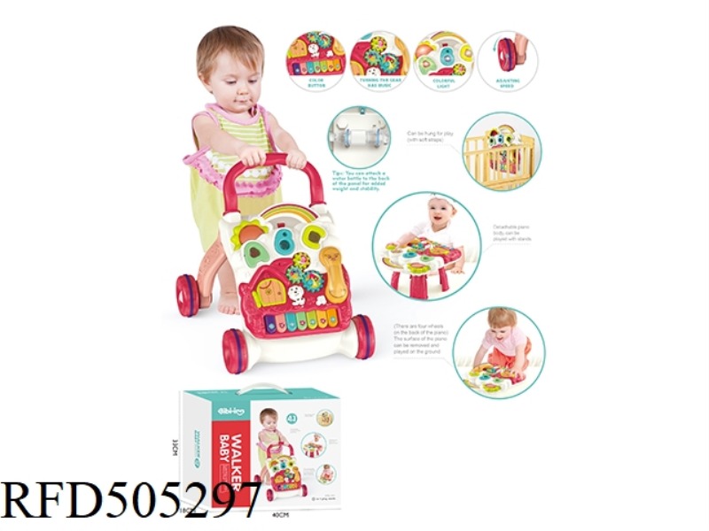 ELECTRONIC ORGAN BABY WALKER 4 IN 1 (RED)