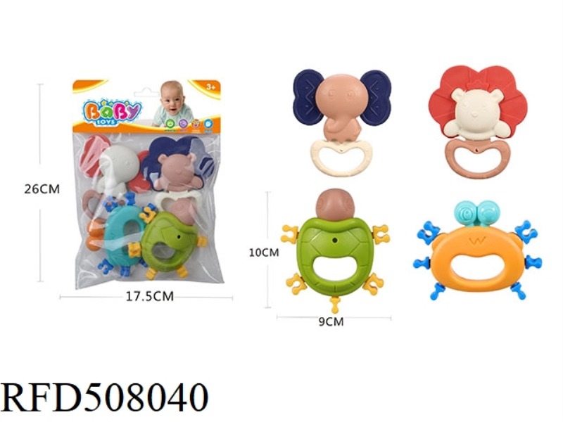 BABY DENTAL GLUE RATTLE SERIES 4PCS