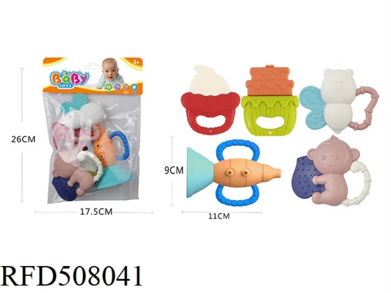 BABY DENTAL GLUE RATTLE SERIES 5PCS