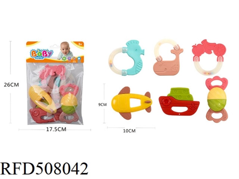 BABY DENTAL GLUE RATTLE SERIES 6PCS