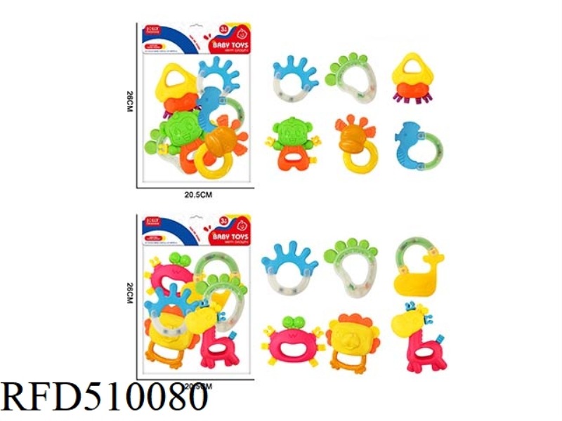 6 PIECES BABY RATTLE GUMS