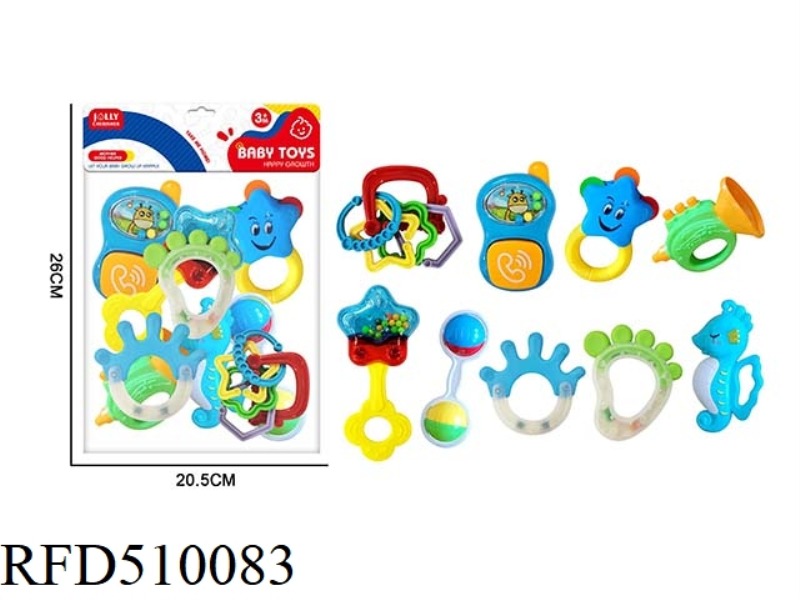 13 SETS OF BABY RATTLE GUMS